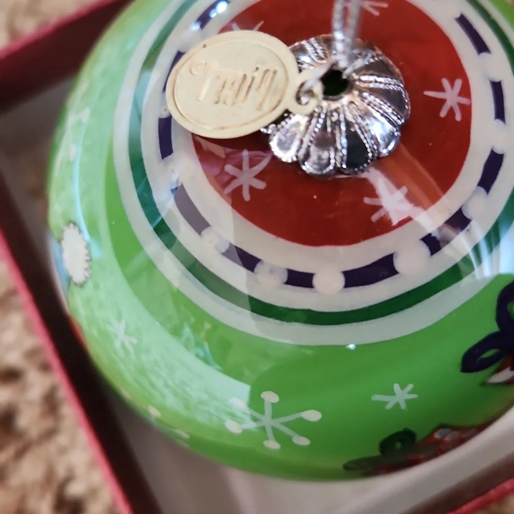 Pier 1 Li Bien Green Owl 2014 Christmas Ornament